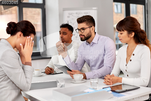 Image of recruiters having job interview with employee