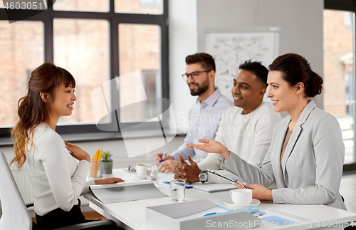 Image of recruiters having job interview with employee