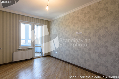 Image of The interior of a freshly renovated kitchen without furniture in a new building