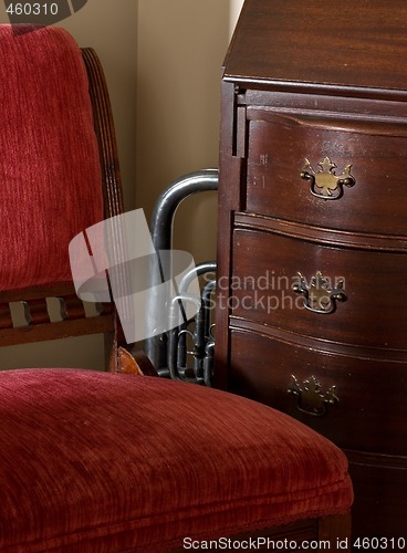 Image of Desk, Chair, Horn