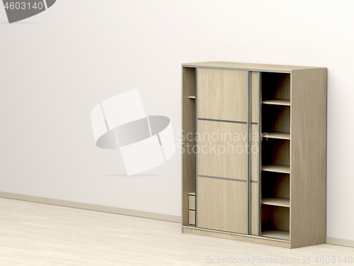 Image of Empty wood wardrobe