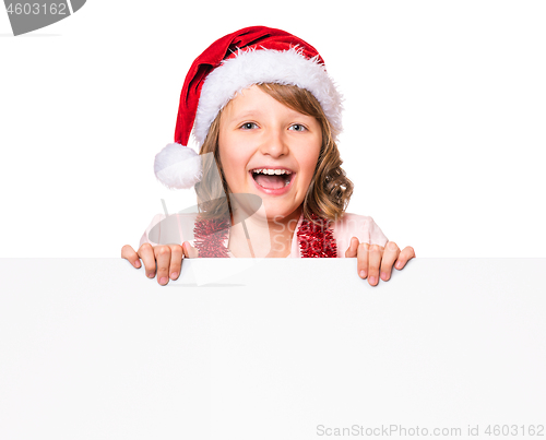 Image of Christmas child showing board