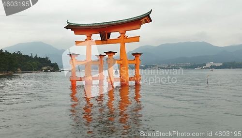 Image of Tori gate at sea on Miyajima, Hiroshima