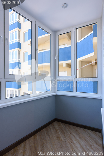 Image of General view of the spacious balcony glazed with plastic Windows