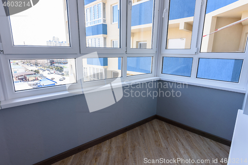 Image of Large glazed plastic Windows, renovated an empty balcony