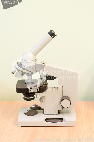 Image of Shot of microscope on the table