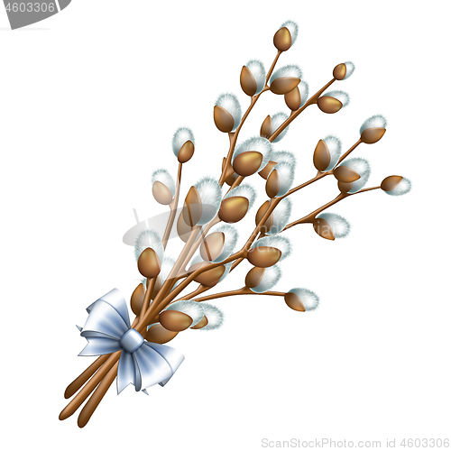 Image of Easter bouquet from twigs easter blossom willow tree