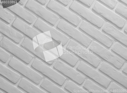 Image of Background of white painted diagonal a bricks