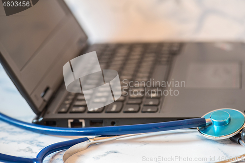 Image of Stethoscope and notebook