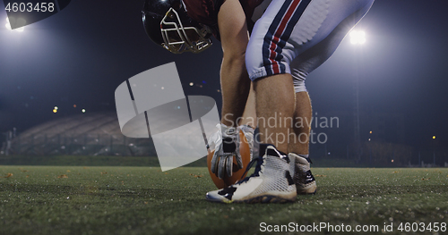 Image of american football kicker ready for football kickoff