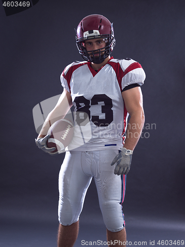 Image of American Football Player isolated on gray