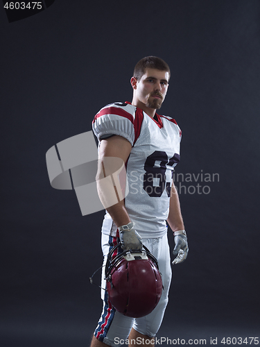 Image of American Football Player isolated on gray