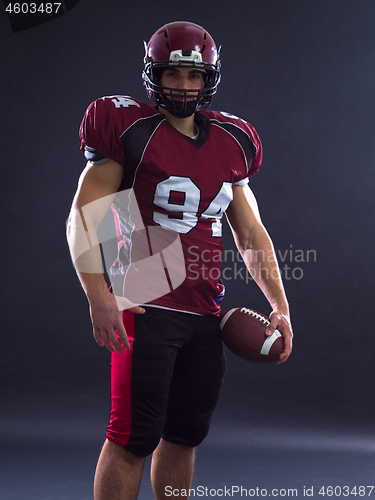 Image of American Football Player isolated on gray