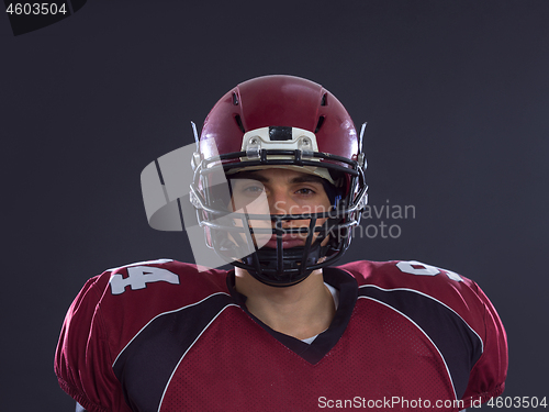 Image of American Football Player isolated on gray