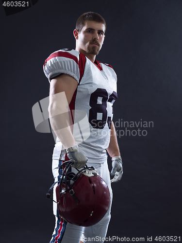 Image of American Football Player isolated on gray