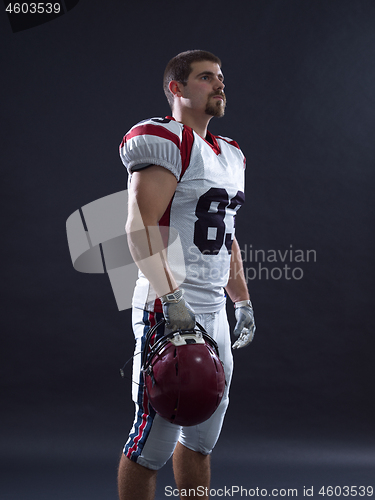 Image of American Football Player isolated on gray