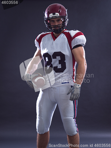 Image of American Football Player isolated on gray