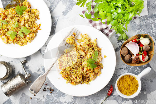 Image of bulgur with seafood