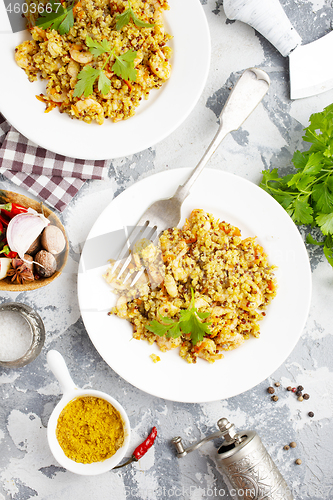 Image of bulgur with seafood