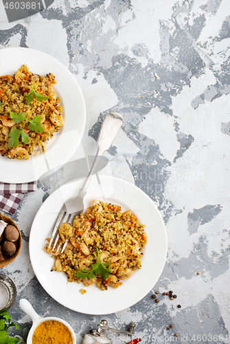 Image of bulgur with seafood