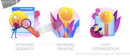 Image of SEO Keywords vector concept metaphors.