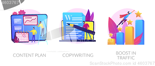 Image of Content strategy vector concept metaphors.