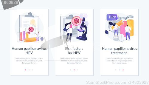 Image of Human papillomavirus app interface template.