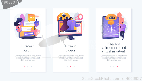 Image of Virtual help and assistance app interface template.