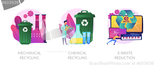 Image of Waste material reuse vector concept metaphors.