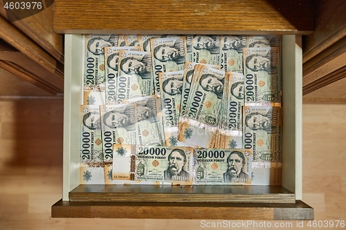 Image of Banknotes Background, Hungarian Forints