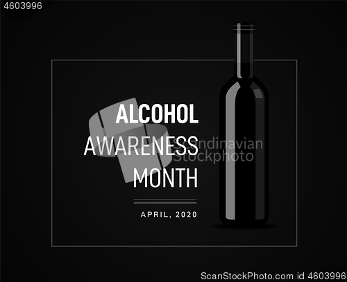 Image of Awareness Month on the dangers of alcohol. Vector illustration w
