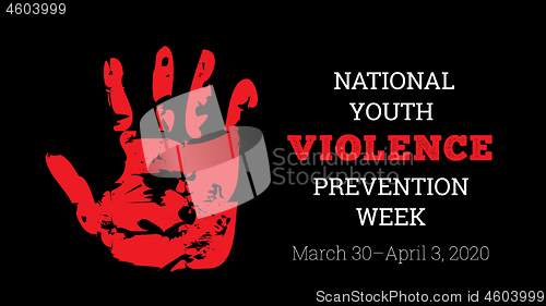 Image of National Youth Violence Prevention Week. Vector illustration on black