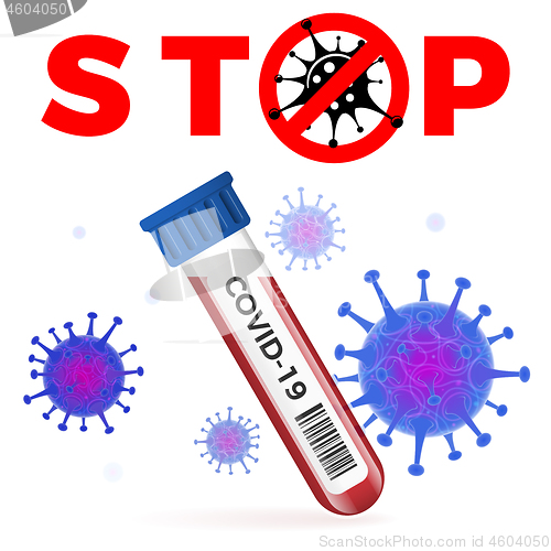 Image of Stop 2019-nCoV Coronavirus test tube