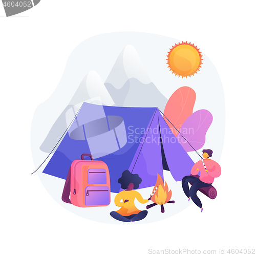 Image of Summer camping vector concept metaphor