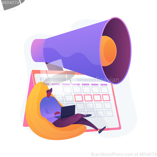 Image of Event calendar notification vector concept metaphor.