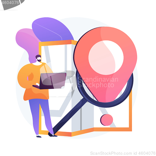 Image of Internet order delivery tracking vector concept metaphor.