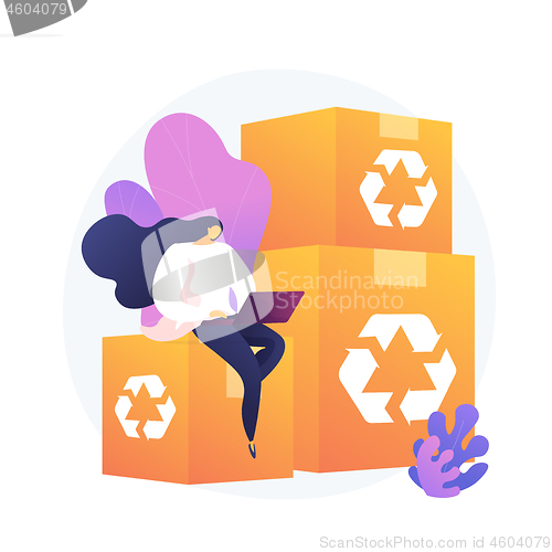 Image of Recyclable and eco friendly packaging vector concept metaphor.