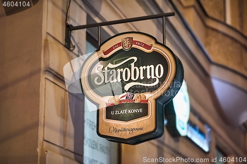 Image of Starobrno beer pub sign
