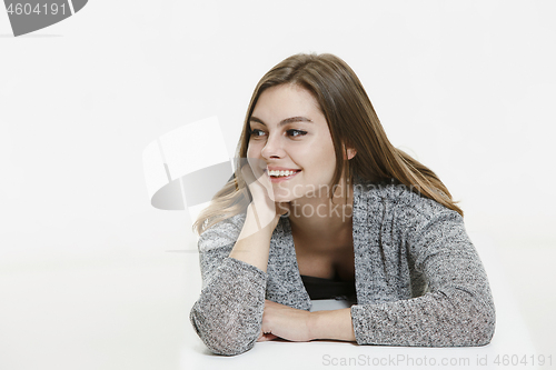 Image of Beautiful woman looking happy