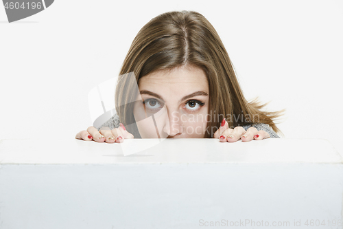 Image of Beautiful woman looking happy