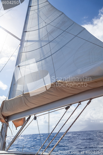 Image of Sailing boat sails background