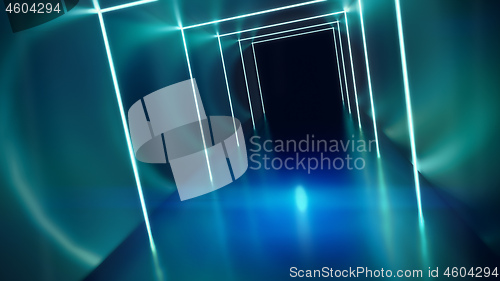 Image of neon lights tunnel background