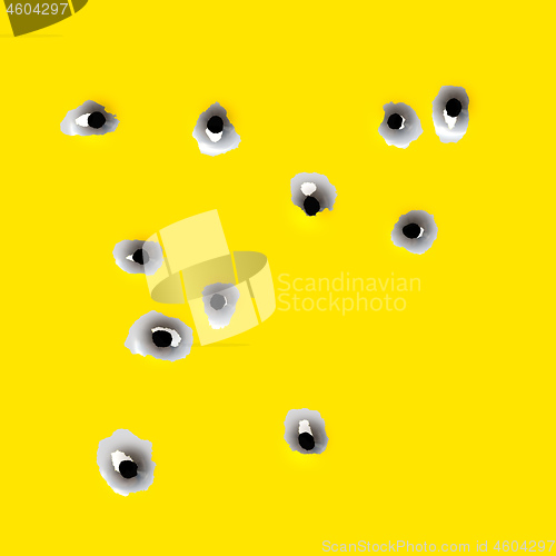 Image of bullet holes yellow