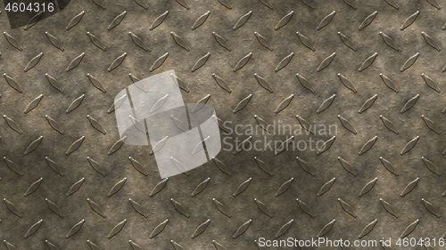 Image of rusty diamond metal plate texture