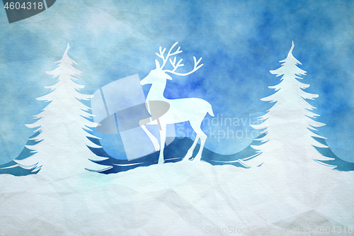 Image of blue christmas background watercolors