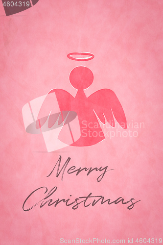 Image of simple angel pink watercolor digital painting