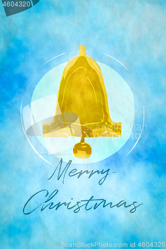 Image of simple golden bell watercolor digital painting