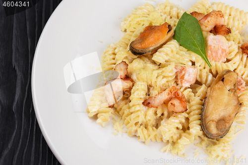 Image of Seafood Pasta with mussels salmon and shrimps