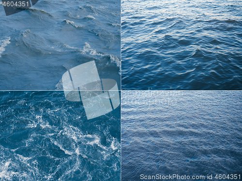 Image of blue sea water surface background collage