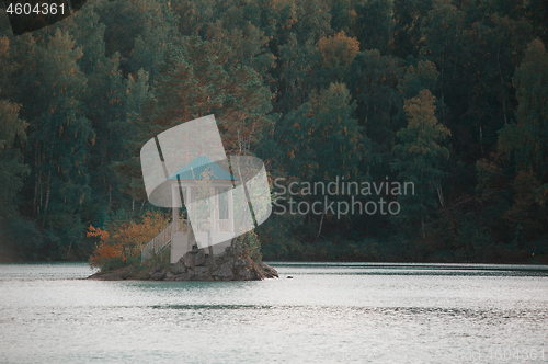 Image of Summer landscape of lake with crystal and fresh water Aya